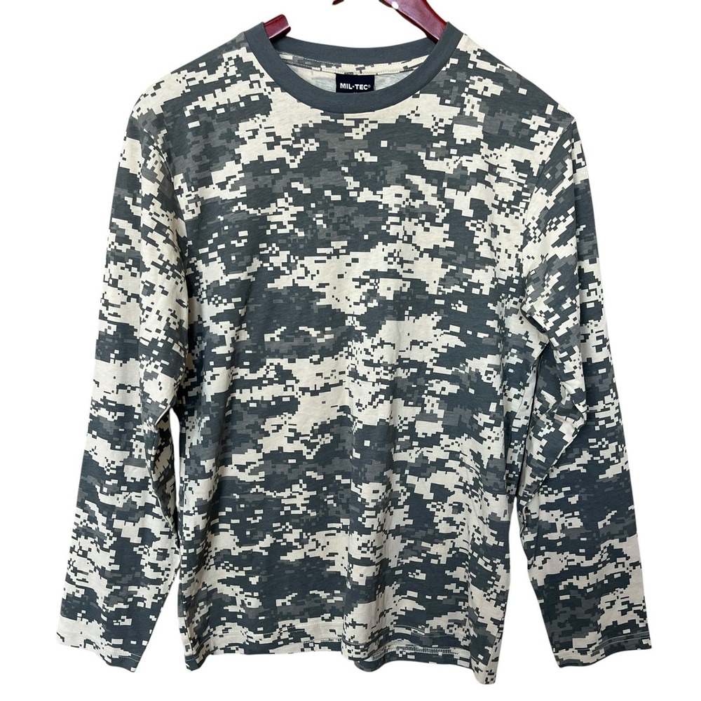 MIL-TEC Camo Long Sleeve T Shirt Adult Medium Military Tactical Woodland